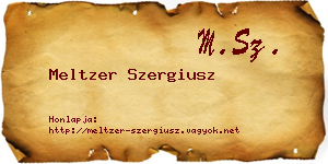 Meltzer Szergiusz névjegykártya
